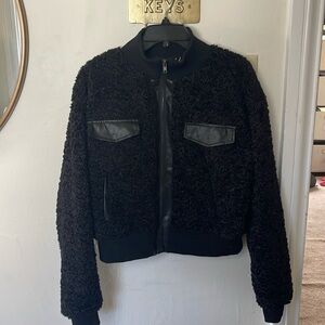 Textured black zip up